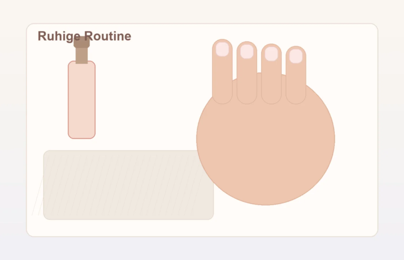 Helle Pflegeprodukte und eine entspannte Hand für eine einfache Nagelpflege-Routine